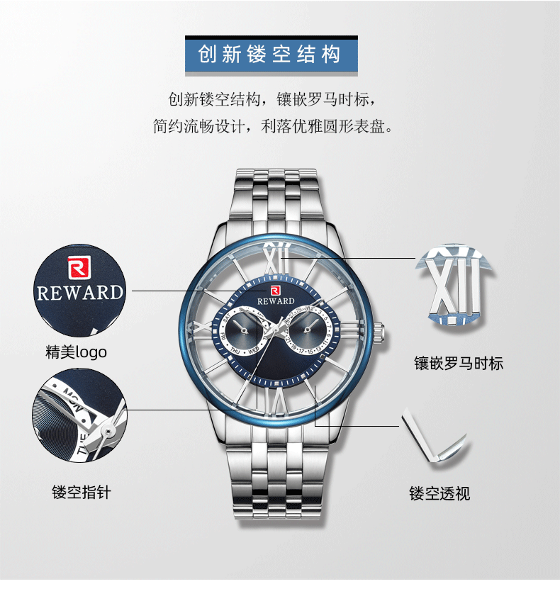 透視表盤個(gè)性紀(jì)念石英手表OEM